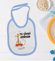 BK Kids Te Şimdi Tasarımlı Mavi Bebek Mama Önlüğü-1