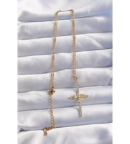 Northcity 316L Çelik Zincir Gold Renkli Zirkon Taşlı Anka Kuşu Kolye 5886