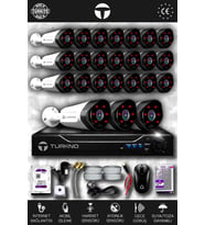 TURKNO 24 Kameralı Galia 24 Dış Kamera Set 1 TB HDD Full HD Gece Görüşlü Güvenlik Kamerası Sistemi