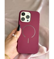 Galaxy A26-A16 MagSafe Mat Silikon Kılıf Cherry Red