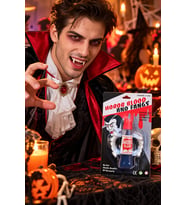 Halloween Vampir Diş Seti Sahte Kan Takma Ön Diş Cadılar Bayramı Kostüm Parti Makyaj Aksesuarı