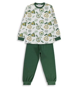 Civil Boys Kids Armalar Baskılı 6-9 Yaş Pijama Takımı - Yeşil