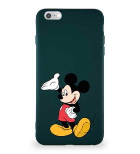 Apple iPhone 6 Plus Soft Premier Kapak Mickey Mouse-C Tasarımlı Silikon Kılıf - Yeşil (Şeffaf)