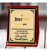 Diyetisyen Baskılı Plaket (1. Tasarım)  Kişiye Özel (Kırmızı)