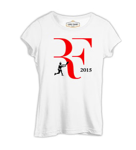 Tenis - Federer 2015 Beyaz Kadın Tshirt