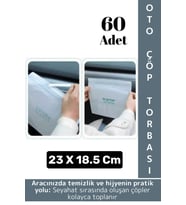 Oto Araç Kapı İçi Torpido Koltuk Arkası Su Geçirmez Kendinden Yapışkanlı Pratik Çöp Torbası 60 Adet