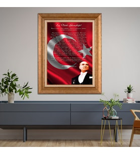 Altın Varaklı Paspartulu Çerçeveli Tablo hb1606