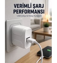 USB Girişli 12W Şarj Adaptörü Kompakt Telefon Şarj Cihazı