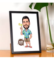 Kişiye Özel Karikatürlü Tatili Çok Severim Resim Çerçevesi
