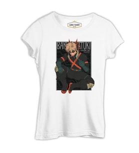 Katsuki Bakugo Beyaz Kadın Tshirt