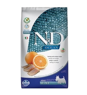 ND Tahılsız Ocean Ringa Balıklı Portakallı Küçük Irk Köpek Maması 2,5 kg