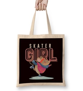 Ice Skater Girl Figure Ice Skating Winter Sports Ice Skates Bez Çanta Uzun Saplı