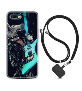 Oppo A5S A15 A16 A54 A55 A73 A74 Kılıf Boyun Askılı Silikon Dog Guitar 1789