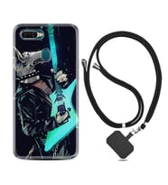 Oppo A5S A15 A16 A54 A55 A73 A74 Kılıf Boyun Askılı Silikon Dog Guitar 1789