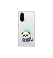 Redmi K40 ile Uyumlu Splash Panda Tasarımlı Şeffaf Silikon Kılıf