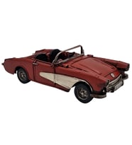Vintage Kırmızı Spor Cabrio Metal Araba Dekoratif Figür - Klasik Otomobil Biblo