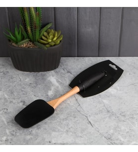 Silikon Bambu Saplı Perotti Siyah Spatula