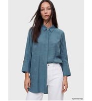 LC WAIKIKI Petrol Desenli Oversize Kadın Gömlek Tunik