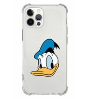 Apple iPhone 12 Pro Uyumlu Köşe Korumalı Antişok  Kapak Donald Duck Tasarımlı Şeffaf  Kılıf