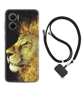 Xiaomi Redmi Note 11E Kılıf Resimli Boyun Askılı İpli Desenli Silikon Leon 1323
