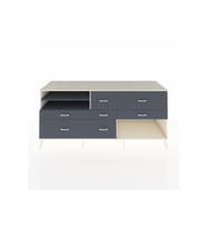 Kronos Konsol 2 Raflı 7 Çekmeceli  220x59x99 Aytaşı-Antrasit/Antrasit