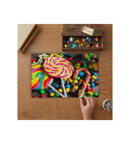 Lollipop - Nostaljik Renkli Şekerler Tasarımı 240 parça Ahşap Puzzle Ahşap Kutuda MP03562