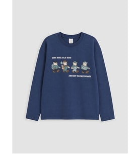LCW Kids İndigo Baskılı Erkek Çocuk Tişört