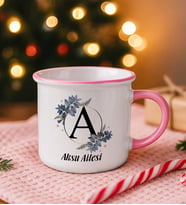 BK Gift Kişiye Özel İsimli Pembe Emaye Kupa Bardak -7, Arkadaşa Hediye, Sevgiliye Hediye