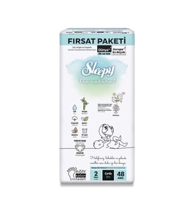 Nessiworld Bio Natural Bebek Bezi Fırsat Paketi 2 Beden 3-6 Kg 48 Adet