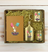 BK Gift Kişiye Özel İsimli DTF Best Friend Temalı Gold Defter & Kahve Fincanı & Kolonya & Mum Hediye Seti-5, Arkadaşa Hediye, Doğum Günü Hediyesi