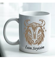 Kişiye Özel İsim ve Fotoğraf Baskılı Boğa Burçlu Kupa Bardak No:008