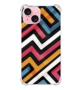 PrintiFy Apple iPhone 15 Plus (Kamera Açık) Uyumlu Köşe Korumalı Labirent Grafiti Kılıf