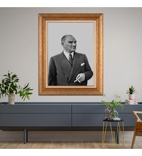 Altın Varaklı Paspartulu Çerçeveli Tablo hb1255