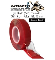 Çift Taraflı Bant Silikonlu Süper Güçlü Çivisiz Montaj Bandı 1 Adet 18mm x 2 metre Extra Yüksek Mukavemetli (Renksiz)