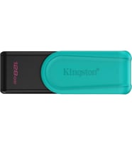Kingston Datatraveler Exodia S Usb Bellek - 128Gb - Usb 3.2 Gen 1 - Usb Tip A - Siyah/Turkuaz (Çok Renkli)