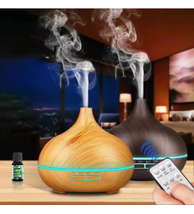 Ultrasonik Aroma Hava Nemlendirici Hava Difüzör Kokulu Uçucu Yağ Difüzör 500 ml Kumandalı Led Işıklı