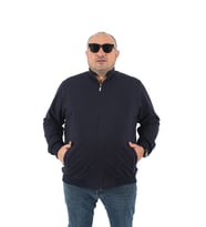Starbattal Büyük Beden Basic Mevsimlik Fermuarlı Sweatshirt 22750 LACIVERT