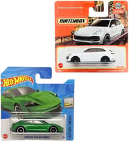 2 Araç Porsche Set - Hot Wheels Taycan Turbo S & Matchbox Cayenne Turbo (1/64)