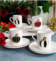 REGNA HOME Fine Living MİX PUMPKİN 8 PARÇA 4 KİŞİLİK KAHVE FİNCAN TAKIMI