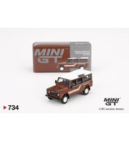 Mini GT Land Rover Defender 110 1985 County Station Wagon Russet Brown 734 (Çok Renkli)