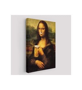 Bira İçme Mona Lisa Kanvas Tablo Olağandışı Mona Lisa Kanvas Tablo-5219