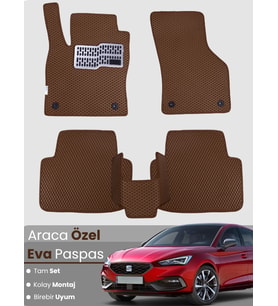 SEAT LEON HYBRİD (2020-2024) Uyumlu EVA Paspas Tam Set–Oto Paspas,Araca Özel,Kolay Montaj