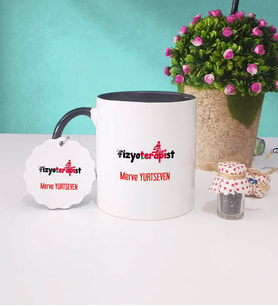 Fizyoterapist Kupa Bardak Siyah ve Anahtarlık