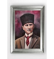 Gümüş Çerçeveli Atatürk Tablo a239