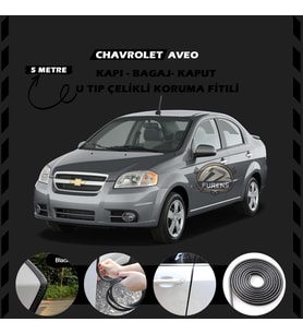 Chevrolet Aveo Oto Araç Kapı Koruma Fitili 5metre Parlak Siyah Renk