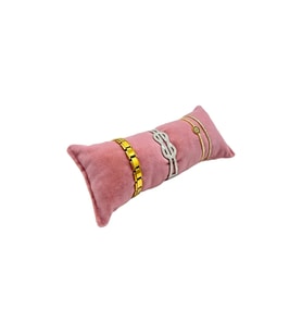 Saat Bileklik ve Takı Yastığı 20 Cm Pembe Süet