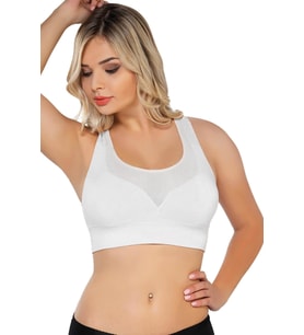 BEYAZ MI Emay 4027 Seamless Tül Pedli Toparlayıcı Büstiyer