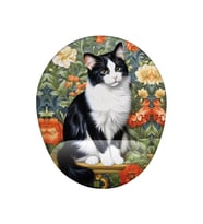 Vintage Kedi Desenli Bilek Destekli Kaymaz Buruşmaz Kırılmaz Mouse Pad (Çok Renkli)