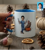 Kişiye Özel Karikatürlü Erkek Diş Hekimi Kupa Bardak Tıp Bayramı Hediyesi