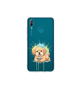 Huawei P Smart 2019 ile Uyumlu Splash Köpek Tasarımlı Şeffaf Silikon Kılıf